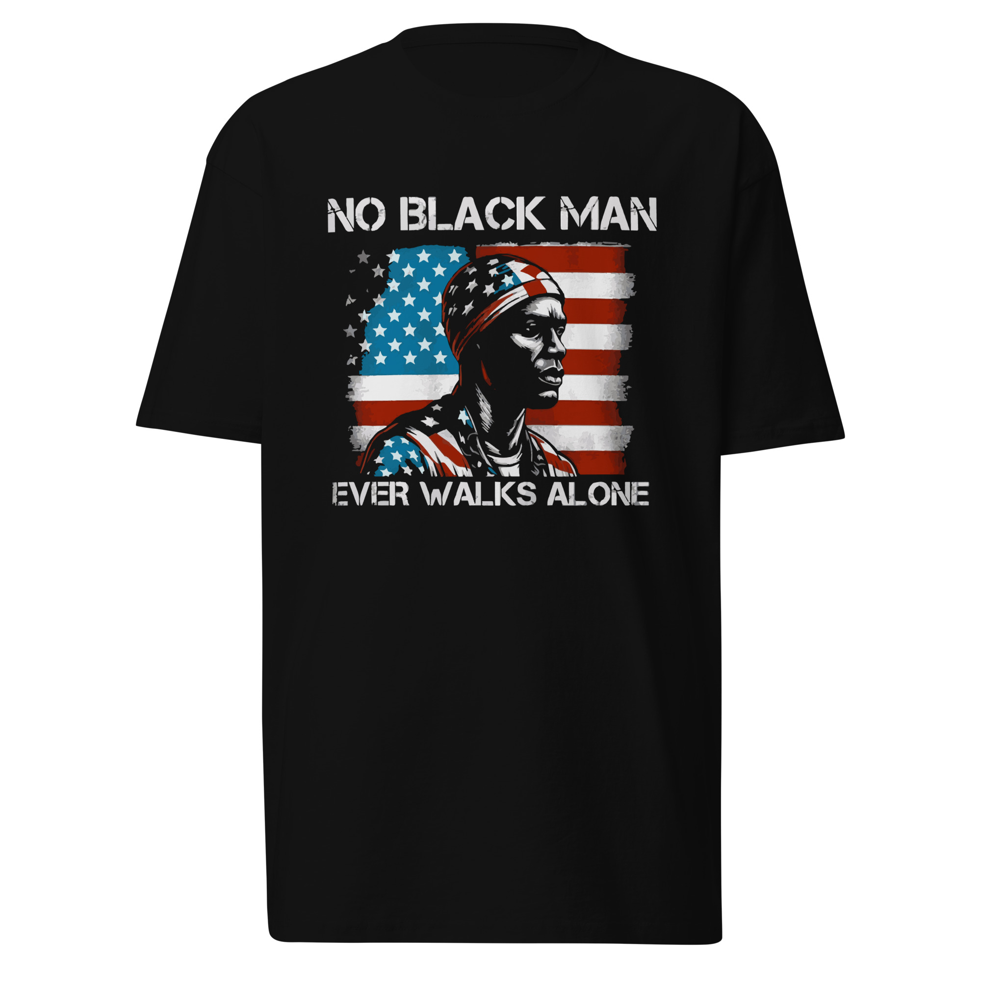 No black man ever walks alone design front  Men’s premium heavyweight tee